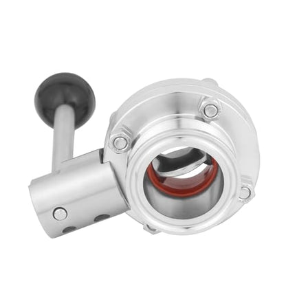 Sanitary Butterfly Valve Tri Clamp Valve with Handle 1.5" Tri Clamp Clover 1.5" Tube OD 304 Stainless Steel (pack of 2) - size: 1.5" Tube OD