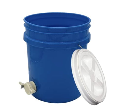House Naturals Plastic 5 Gallon Honey Food Grade Bucket with Honey Gate for Beekeeping and Screw on Lid (Blue) - color: Blue