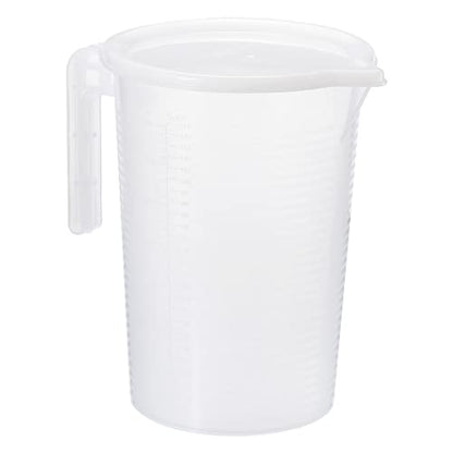 PATIKIL Graduated Beaker, 3500ml PP Plastic Liquid Measuring Cup Double Sided Graduations with Handle Lid and Spout for Lab Kitchen Home - size: 3500ml