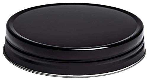 AllSpice Rust-Proof Wide Mouth Aluminum Metal Mason Jar Lids Leak-Proof 12-Pack (Black) - color: Black, size: Wide Mouth