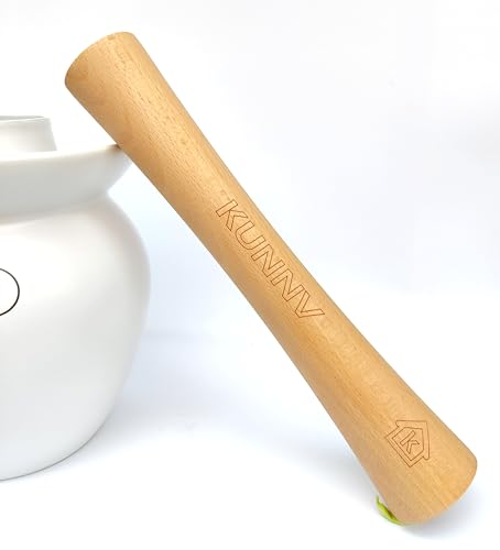 Sauerkraut Pounder for Mason Jars Vegetable Fermentation Packer Kimchee Tamper,One Piece of Solid beech Wood (12 inch)