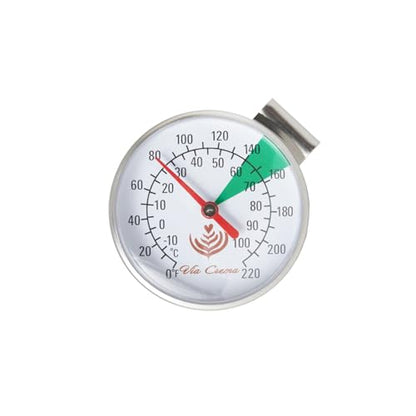 VIA CREMA Milk Frother Jug Thermometer | For Coffee Machine, Milk Frothing Pitcher
