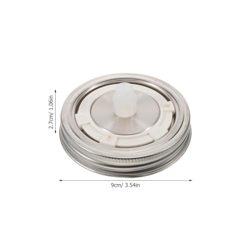 Wide Mouth Mason Jar Fermentation Lids Air Lock Burping Caps for Pickling Stainless Steel Mason Jar Lids Leakproof Seal 2-Pack for Jams and Canning