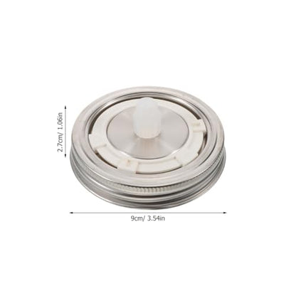 Wide Mouth Mason Jar Fermentation Lids Air Lock Burping Caps for Pickling Stainless Steel Mason Jar Lids Leakproof Seal 2-Pack for Jams and Canning