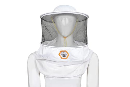 Beekeeping Veil Hat for Beekeepers 360° Protective High Visibility Mesh Breathable Ventilated Design Secure Elastic Fit (BP-105 White-1 Pack Veils) - color: White, size: 1-pack