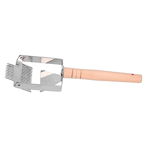Honey Uncapping Fork Honey Cutting Fork Uncapping Scraper Double Head Scraper Comfortable Handle Beekeeping Tool for Beehive Recessed Areas Collection (Double-Ended Wooden Handle) - size: Double-ended wooden handle