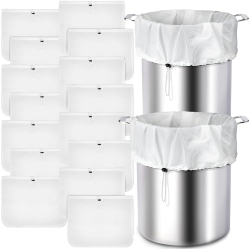 Chumia 15 Pack Brew Bags Reusable Extra Large 26 x 22'' Fine Mesh Strainer Cold Brew Filters Drawstring Cheese Cloth Straining Bags Wine Making Supplies for Fruit Cider Beer