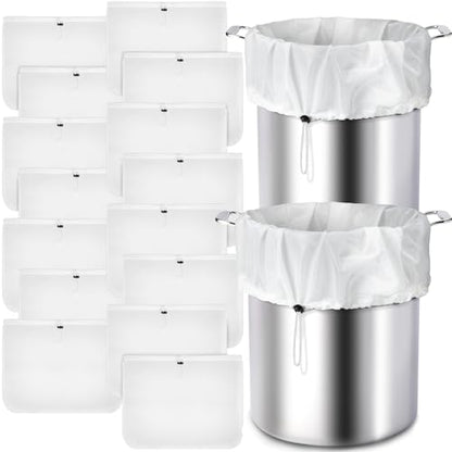 Chumia 15 Pack Brew Bags Reusable Extra Large 26 x 22'' Fine Mesh Strainer Cold Brew Filters Drawstring Cheese Cloth Straining Bags Wine Making Supplies for Fruit Cider Beer