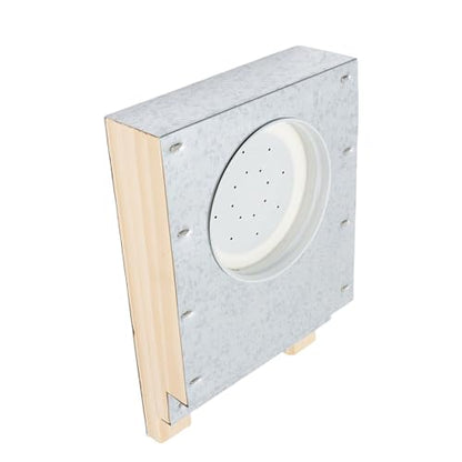 Haofy Beehive Entrance Feeder Compact Untreated Beech Wood Aluminum 16.7x11.2x3.5cm Entrance Bee Feeder Inverted Glass Jar Minimizing Spillage for Backyard Beekeeping Small Apiaries