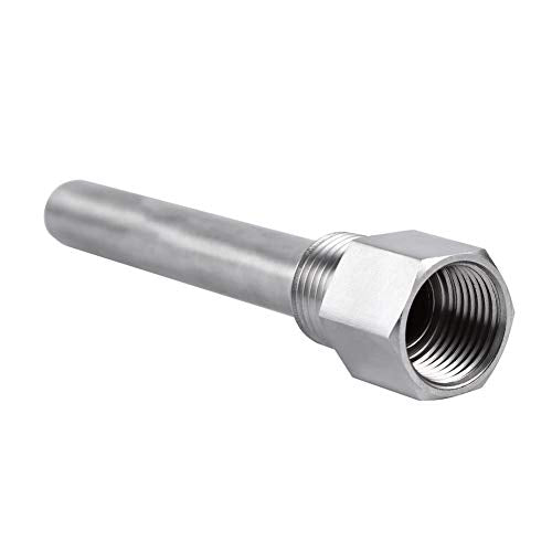 Stainless Steel Thermowell 1/2" NPT Threads, 120mm Thermopocket for Fast Ferment Thermometer Stainless Steel Thermometer, FasterFerment Accessories