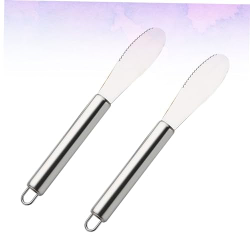 ABOOFAN 2Pcs Stainless Steel Butter Spreader and Cream Knife for Cake Cheese Pastry Rust Resistant Construction Easy to Clean Kitchen Gadget for Restaurants and Catering