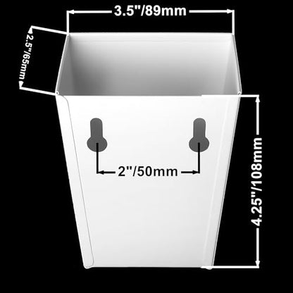White Bottle Cap Catcher Wall Mounted Stainless Steel Beer Bottle Cap Bucket 3-1/2" Screw in Wood Post Table - color: White