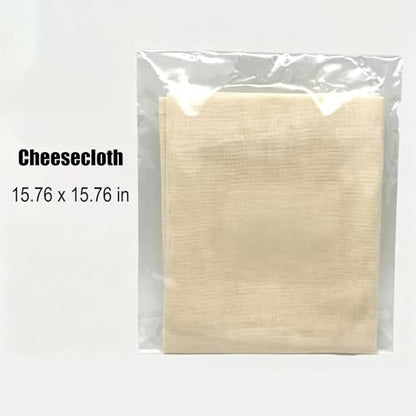 Grade 90 Cheese Cloth for Straining & Cooking,40x40 Inch,Hemmed Edges,100% Unbleached Cotton for Basting Turkey, Canning, Straining, Cheesemaking