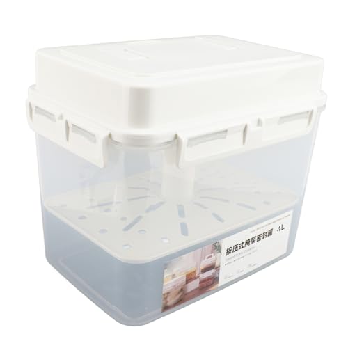 banapoy Press Plate Pickle Kimchi Container, 4L Large Capacity Airtight Clear Sauerkraut Press Container Jar, Kimchi Fermentation Jar Pickle Box for Food Storage