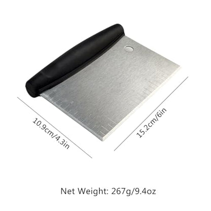 YBTMG Multipurpose Stainless Steel Grill Scraper for Outdoor Grill, Flat Top BBQ Scraper for Blackstone Griddle, Dough Scraper Cutter with Hanging Hole and Scale Mark