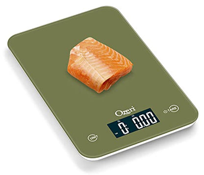 Ozeri Touch Professional Digital Kitchen Scale (12 lbs Edition) in Tempered Glass - color: Calla Green