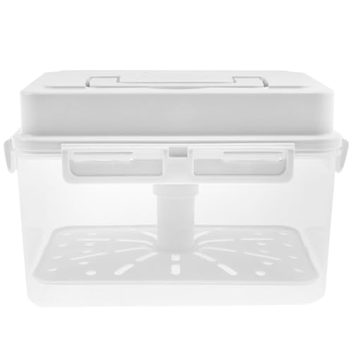 Fermentation jar, Kimchi Containers, Plastic Press Fermentation Container With Hidden Handle Press Tray Design Clear Good Sealing Sauerkraut Press Container for Olives Black Cherries Jalapenos (4L) - color: 4L