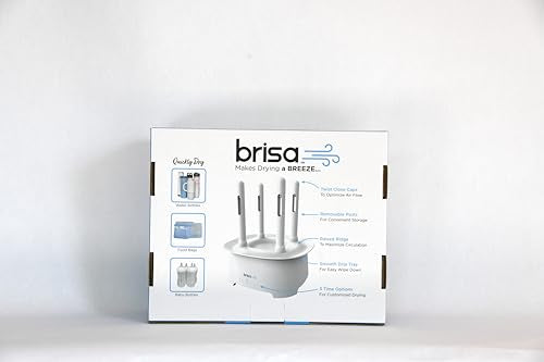Brisa Rack: Powered Drying for reusables bottles, bags, and containers - Heated Air Drying Technology - Home Essential Drying Rack Kitchen Tool - White - color: White