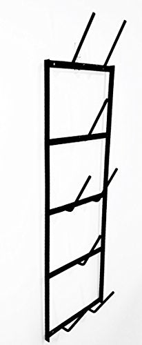 Glory & Grace Rustic Industrial Farmhouse Narrow Wall Mount 8 Arm Bottle Tree Glass Drying Mug Dryer Rack (Iron Black) - color: Iron Black