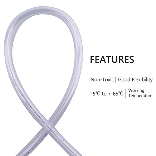 DERNORD PVC Tubing 1/2"ID X 5/8"OD Flexible Clear Vinyl Hose 25 Feet for Food Grade - size: 25 Feet, style: 1/2"ID X 5/8"OD
