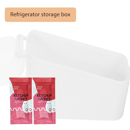 Healifty Cheese Storage Box for Fridge, White Plastic Tea Bag and Bacon Container with Tilted Design, Household Refrigerator Cheese Keeper for Fresh Food Organization