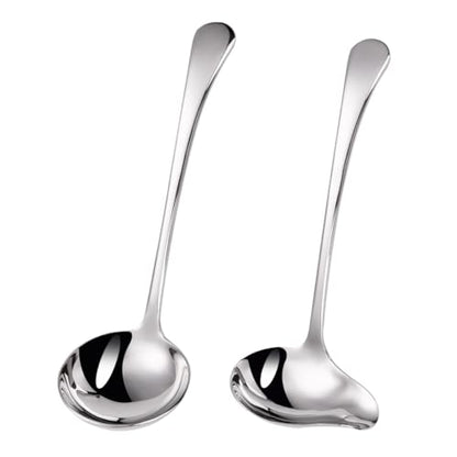 1-Piece Sauce Ladle and 1-Piece Gravy Ladle, 18/10 Stainless Steel, Dishwasher Safe(Silver)