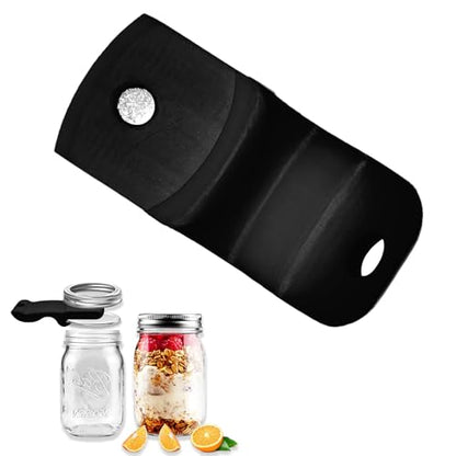 Mason Jar Opener Canning Tool,Canning Jar Opener, Releases Vacuum Seal on Wide Mouth and Regular Mouth Lids,Magnetic Jar Lid Lifter for Canning. Pickling and Home Food Storage (black) - color: Black
