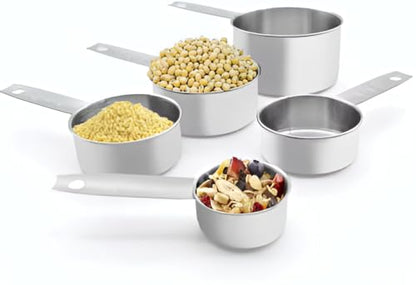 Premium No Rust 10-Piece Stainless Steel Measuring Cups & Spoons Set, Cups and Spoons, Kitchen Gadgets for Cooking & Baking, Easy To Read No Fading Engraved Measurements, & Stackable Design