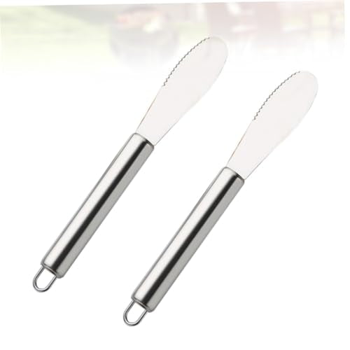 ABOOFAN 2Pcs Stainless Steel Butter Spreader and Cream Knife for Cake Cheese Pastry Rust Resistant Construction Easy to Clean Kitchen Gadget for Restaurants and Catering