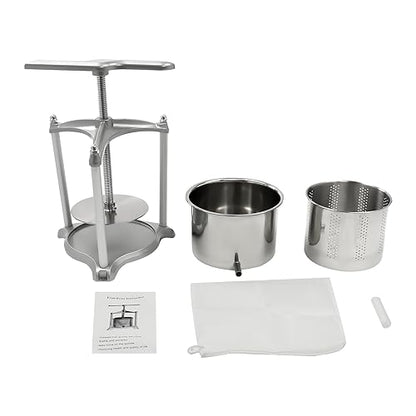 Fruit Wine Press, 3L/6L Fruit Cider Grinder w/Dual Stainless Steel Barrels, Manual Presser Machine, Juice Making for Apple/Carrot/Orange/Berry/Vegetables (6L) - style: 6L