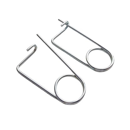 Steel Brooch Shape Open Safety pin Spring pin, Quick Lock line Lock pin Locking Fasteners for Farm Lawn Garden Hooks (0.26x4.92 in(6.5x125 mm)-2Pcs) - size: 0.26x4.92 in(6.5x125 mm)-2Pcs