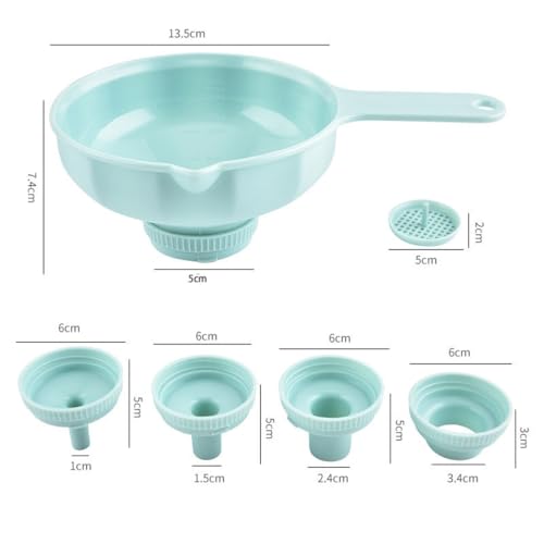 Kitchen Funnel Set with Strainer - Wide Mouth Canning Funnels for Kitchen Use Filling Bottles, Food Grade Plastic Small and Large Funnel for Liquid Transfer, Mason Jars