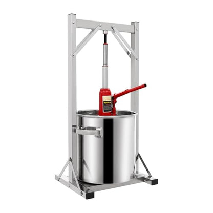 22L/5.8Gal Fruit Wine Press, Stainless Steel Hydraulic Jack Press Extractor Manual Press Machine with Hydraulic Jack and Press Frame Cheese Press Grape Cider Wine Making Equipment for Home Restaurants - size: 22L