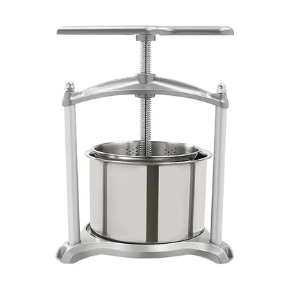 Fruit Wine Press 1 Gallon Stainless Steel Manual Juice Maker for Apple Grape Berry Vegetables Crusher Olive Oil Cider Wine Making Press Machine - color: 1 Gallon