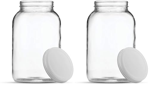 Fastrack 1 Gallon Glass Widemouth Jar, Clear (Pack of 2) - size: 2 Pack