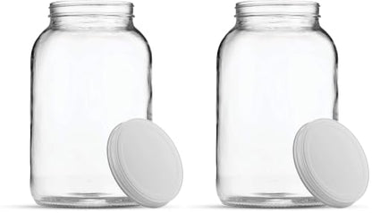 Fastrack 1 Gallon Glass Widemouth Jar, Clear (Pack of 2) - size: 2 Pack