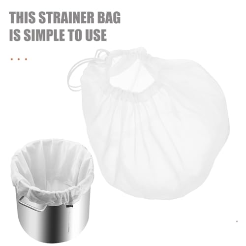 Reusable Fine Mesh Food Strainer Bags 2pcs Detachable Filter Pouches for Soybean Milk Juice Brewing and Kitchen Food Draining, Small 37cm Drawstring Straining Bags for Home Cooking