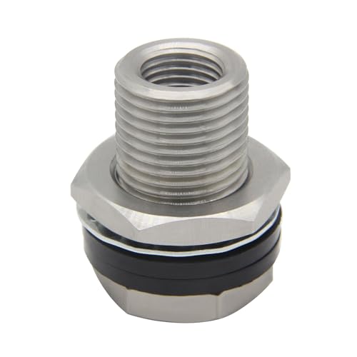 Stainless Steel Bulkhead Fitting 1/8" NPT Female Bulked Coupler Thru-Bulk Tank Fitting Connector 1-1/2" Length (Pack of 2) - size: 1/8" NPT Female to 1-1/2" Length