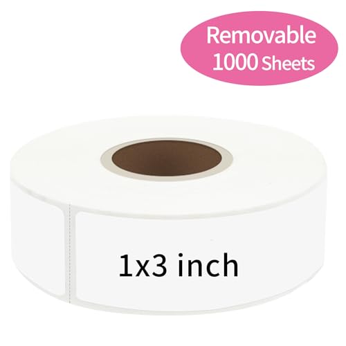 1000 Blank Removable Labels, Blank Removable Freezer Labels Water Oil Resistant with Perforation Line for Food Containers Jars Pantry Organization (Each Measures 1x 3 Inch) - color: White, size: 1*3 inch- 300 PCS