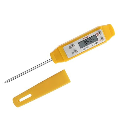 Meat Thermometer - Digital Food Thermometer for Cooking Kitchen - Automatic Calibration Pen Style Electronic Pocket Thermometer for Water Temperature, Barbecue (Yellow) - color: Yellow