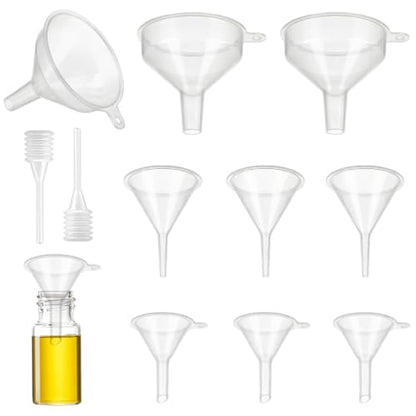9 Pack Small Funnel Kit 3 Sizes with Droppers for Kitchen Bottles, Essential Oils, Capsules Pet Crafts