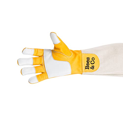 Bees & Co V57 Goatskin Beekeeper Gloves with Extended Sleeves - size: X-Small