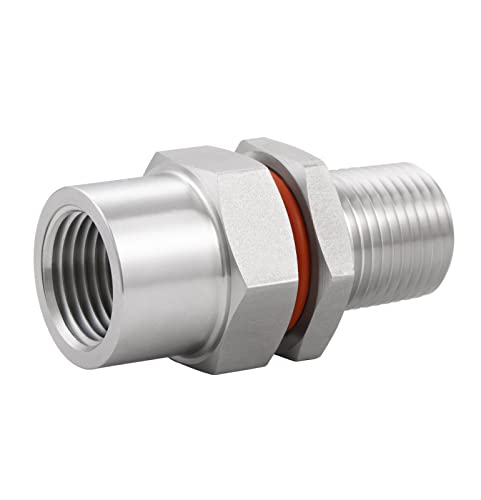 Enoch's Land Stainless Steel Home Brew Kettle Weldless Bulkhead,1/2" MPT X 1/2" FPT Bulkhead Fitting for Beer Wine Home Brewing Kettle