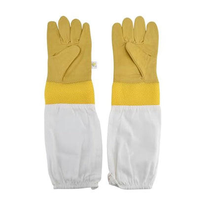 Beekeeping Gloves, breathable sheepskin gloves with extended sleeves, for beekeeper maximum protection and flexibility