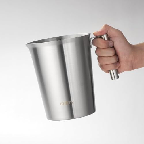 CURTA 18/8 Stainless Steel Measuring Cup with Round Handle and Pour Lip 64 OZ (8 Cup, 2000 ML) - color: Round Handle, size: 64 OZ (8 Cup, 2000 ML)