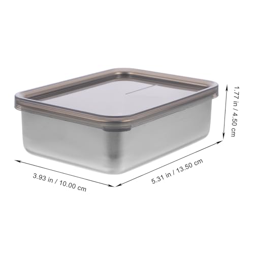 ULTECHNOVO Stainless Steel Cheese Keeper Box for Refrigerator Airtight Food Storage Container for Butter Sliced Cheese Ham and Sausage Freshness Preserving Stylish and Practical Design