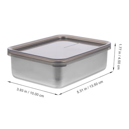 ULTECHNOVO Stainless Steel Cheese Keeper Box for Refrigerator Airtight Food Storage Container for Butter Sliced Cheese Ham and Sausage Freshness Preserving Stylish and Practical Design