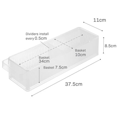 Yamazaki Home Tower Fridge Organizer & Colander – Adjustable Divider For Custom Storage – Stackable Produce Bin For Washing & Storing Ingredients – Easy To Clean & Disassemble - Plastic -