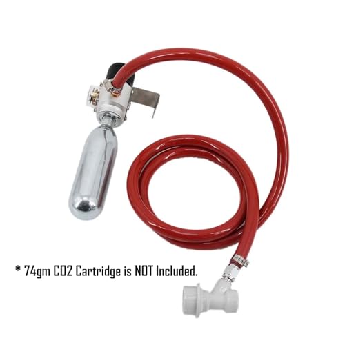 Adjustable CO2 Regulator with Ball Lock Single Knob and 1.2M Air Line for Kegging - Compatible with 5/8" Cartridge, 0-30psi
