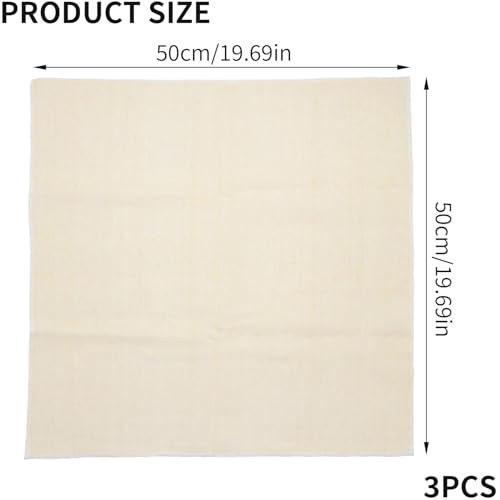 3 Pack Cheesecloth Muslin Cloths for Cooking, 20x20 Inch Unbleached Pure Cotton Straining Bags for Making Almond Milk, Yogurt, Cheese, Tofu, Steaming Dumplings - Reusable, Fine Mesh, Washable